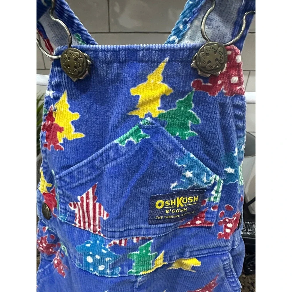 vtg osh‎ kosh vestbak corduroy clown overalls 18 mos